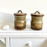 60/70 stoneware spice jars signed Atelier Le Cep