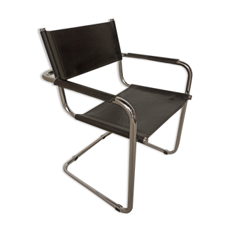 Armchair chrome tubes and leather