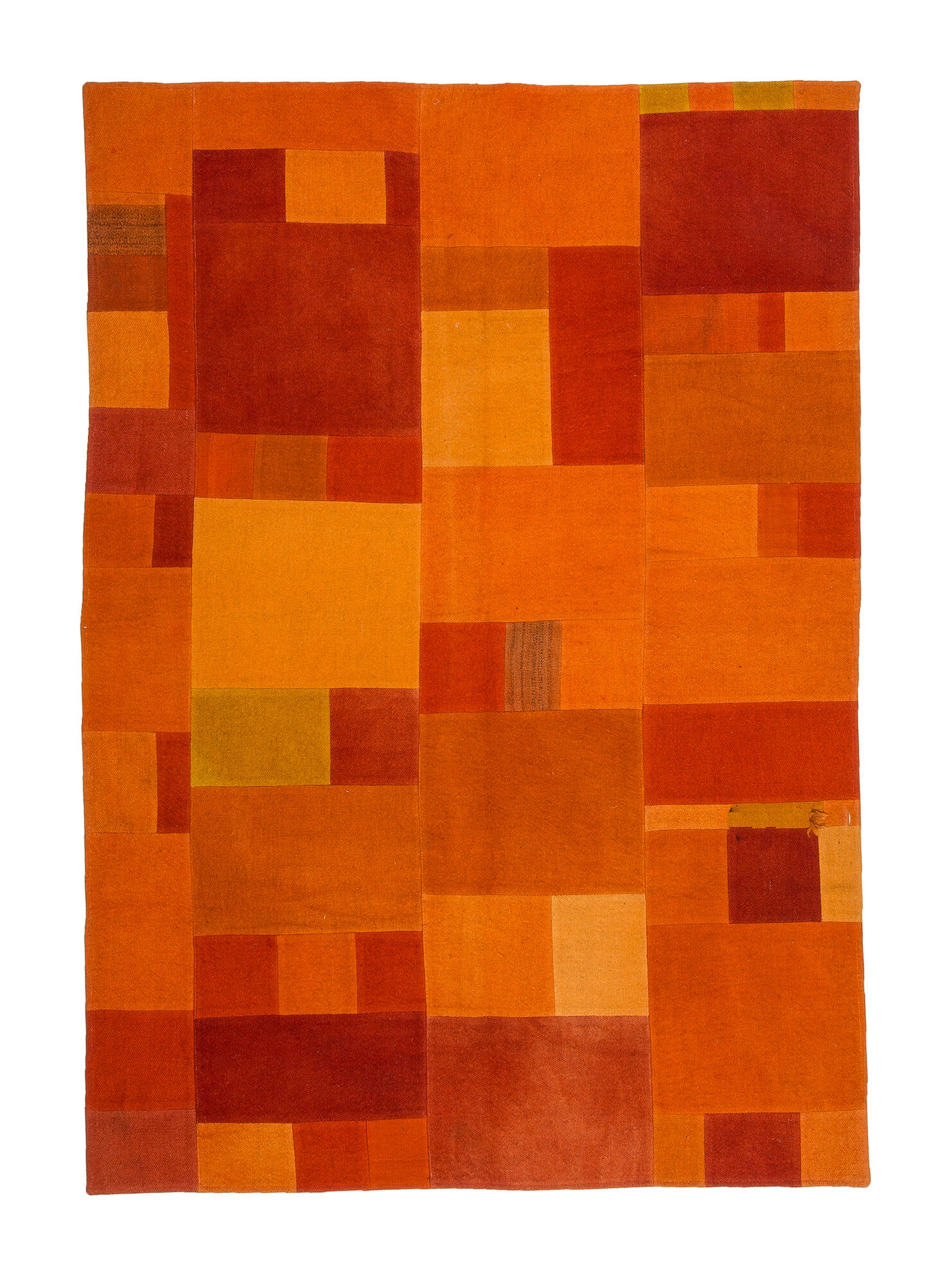 Patchwork kilim rug 6.7x4.7 ft 203x143 cm area orange floor rug vintage turkish rug.