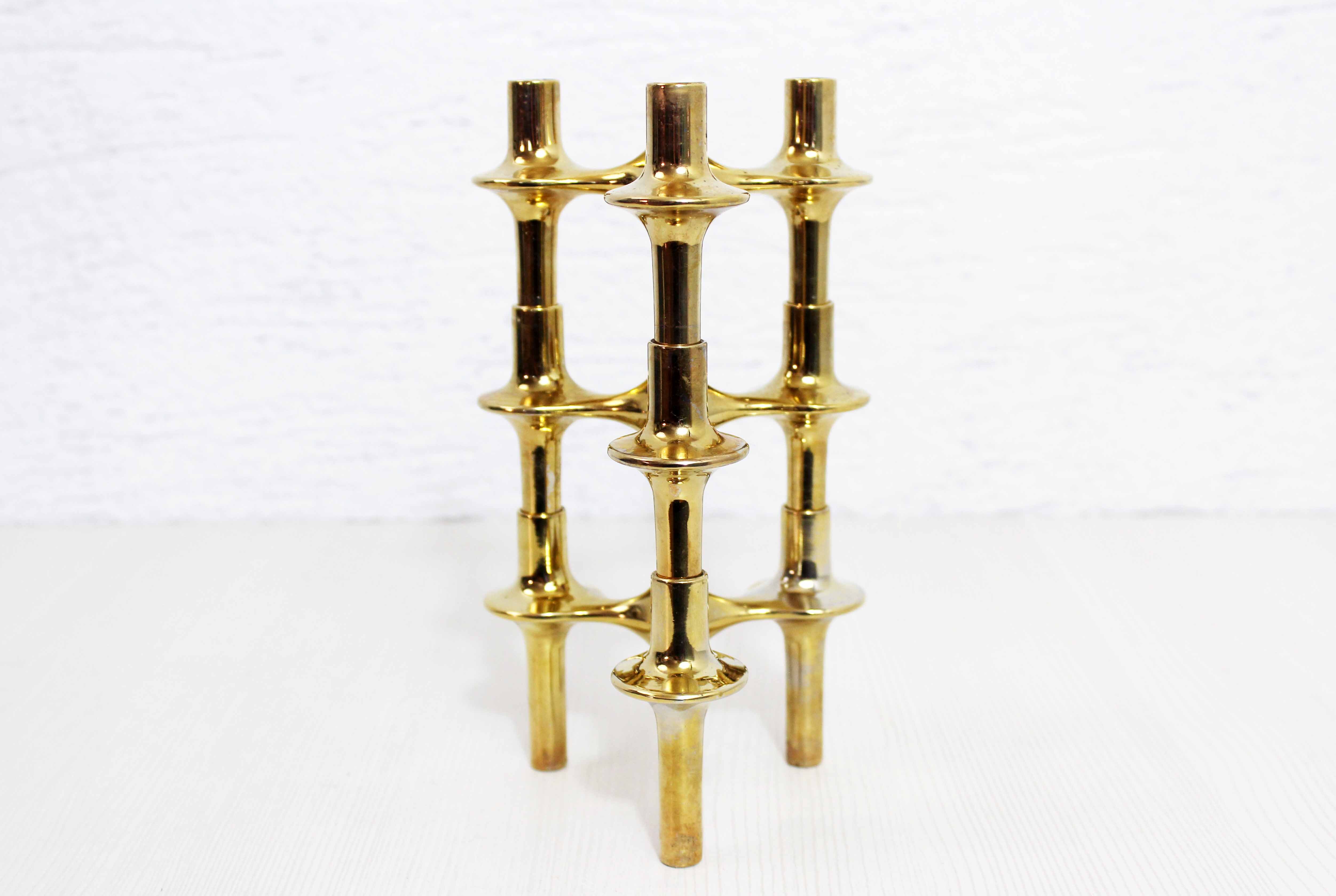 Set of 3 modular nagel candle holders