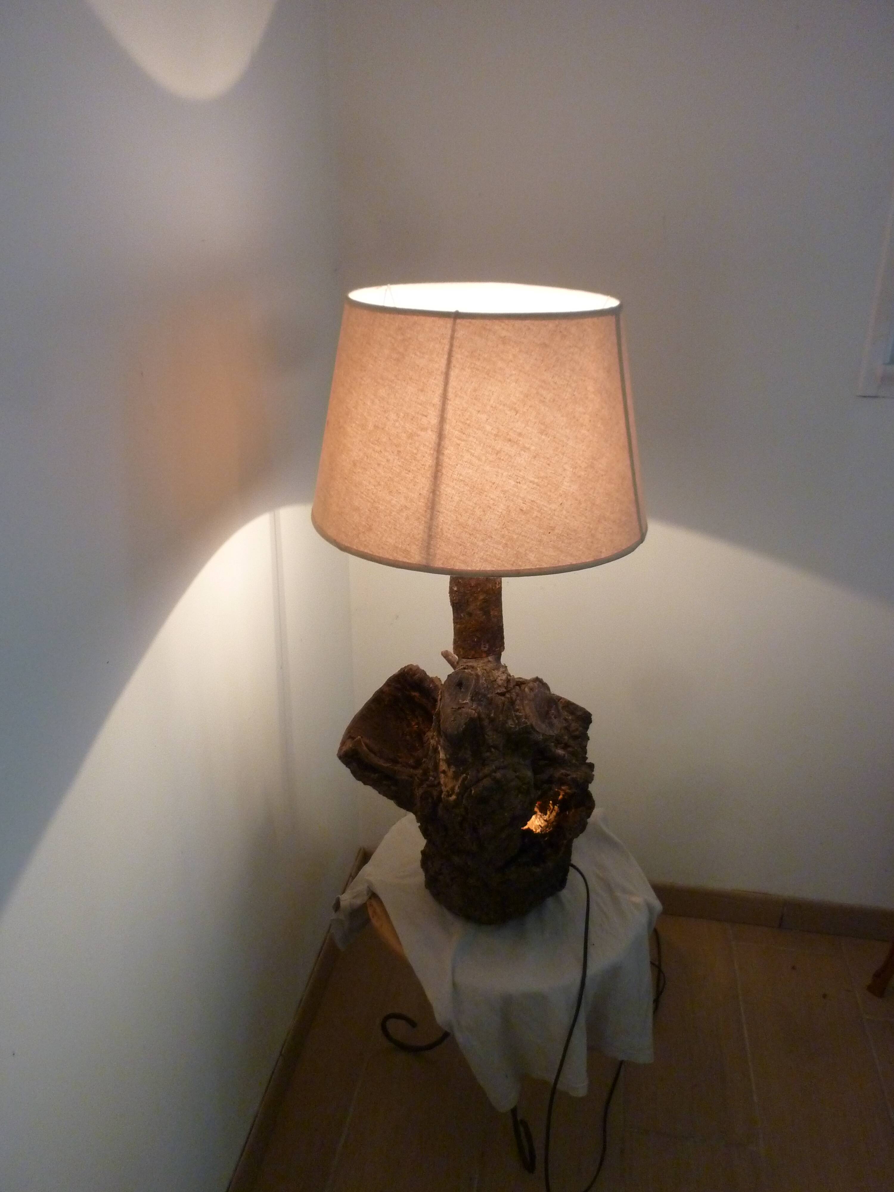 Brutalist turned wood lamp