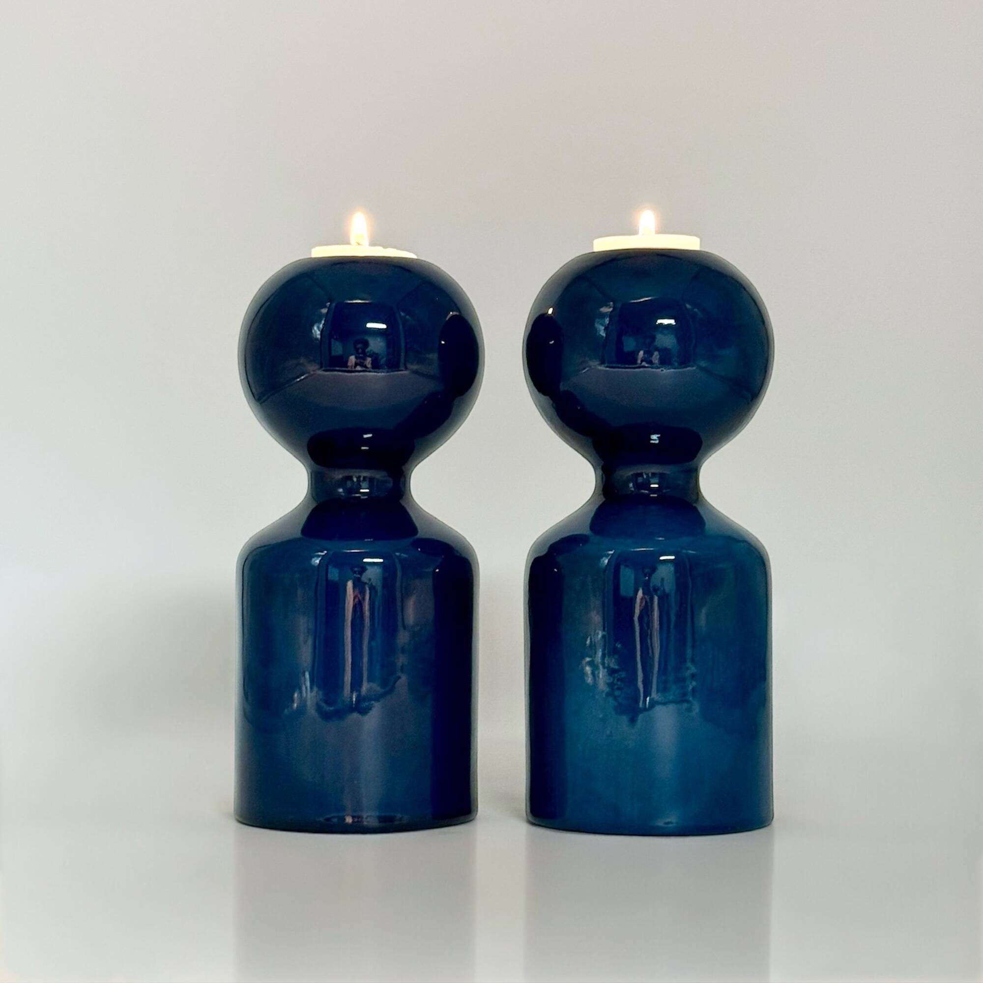 Bougeoirs en céramique Liisi Beckmann pour Gabbianelli des années 1970