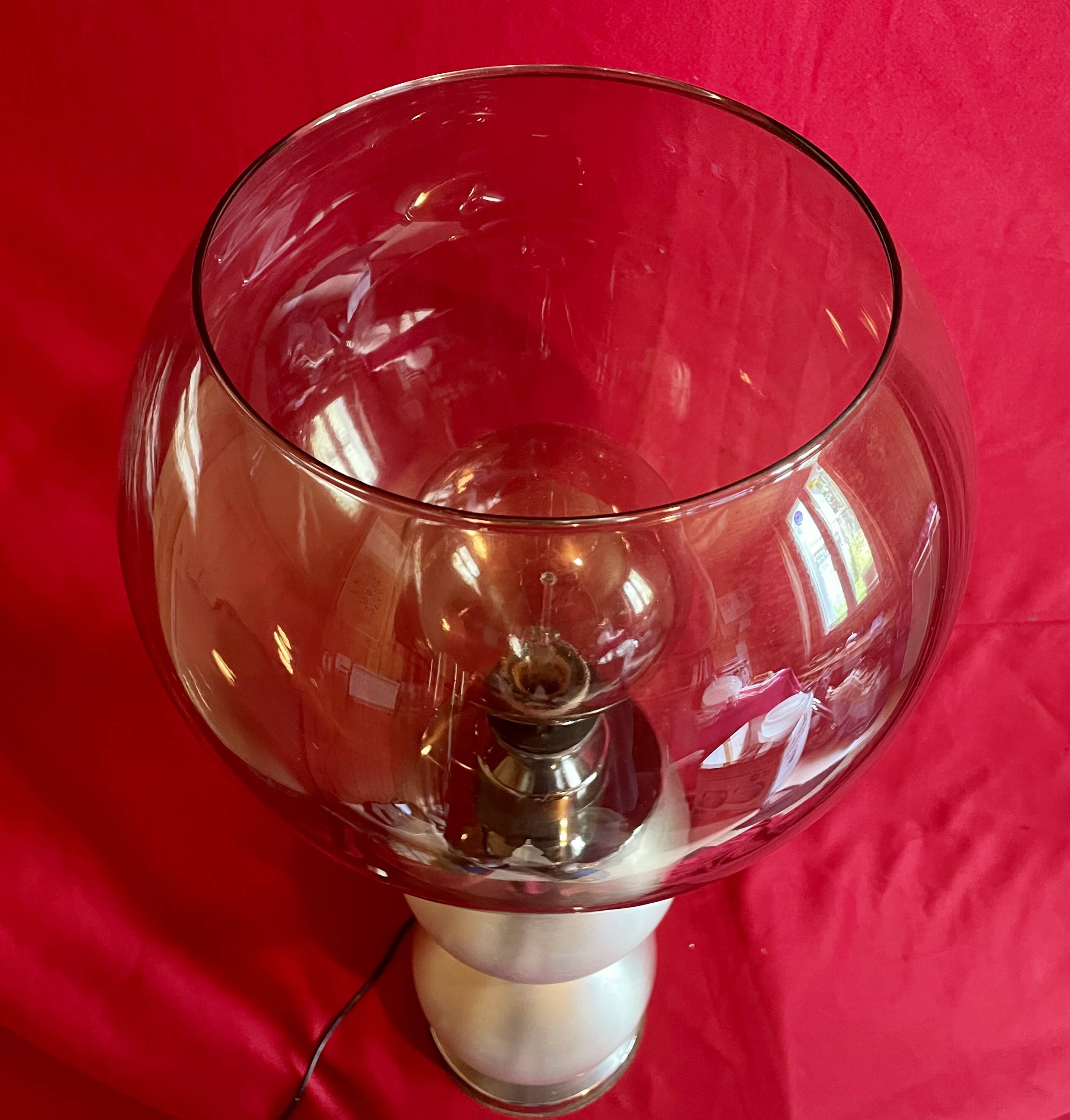 Large vintage lamp, Space Age, brushed aluminum, from the 60s/70s