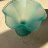 Ice cream or stemware in vintage opal frosted glass