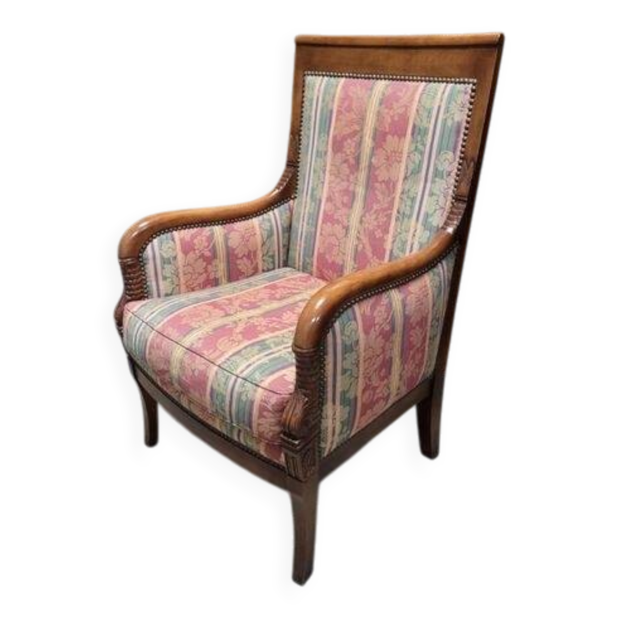 Antique Empire / Restoration style armchair in mahogany
