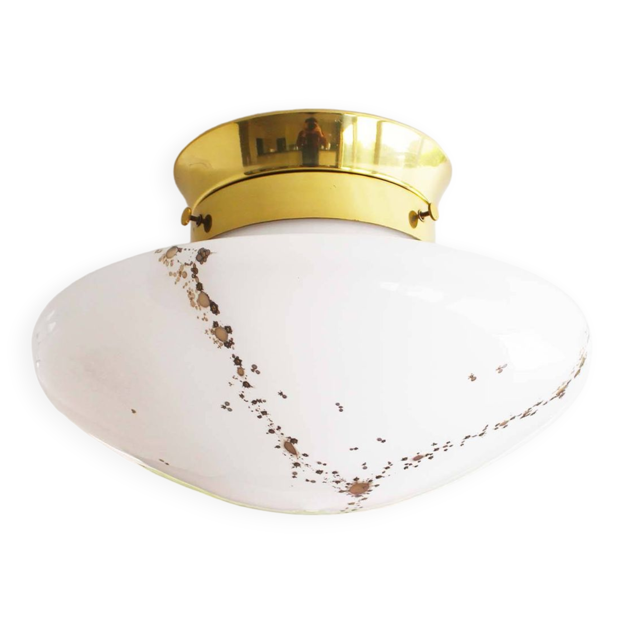 Original Vintage murano glass flush mount lights by Kaiser Leuchten, Germany 1970's