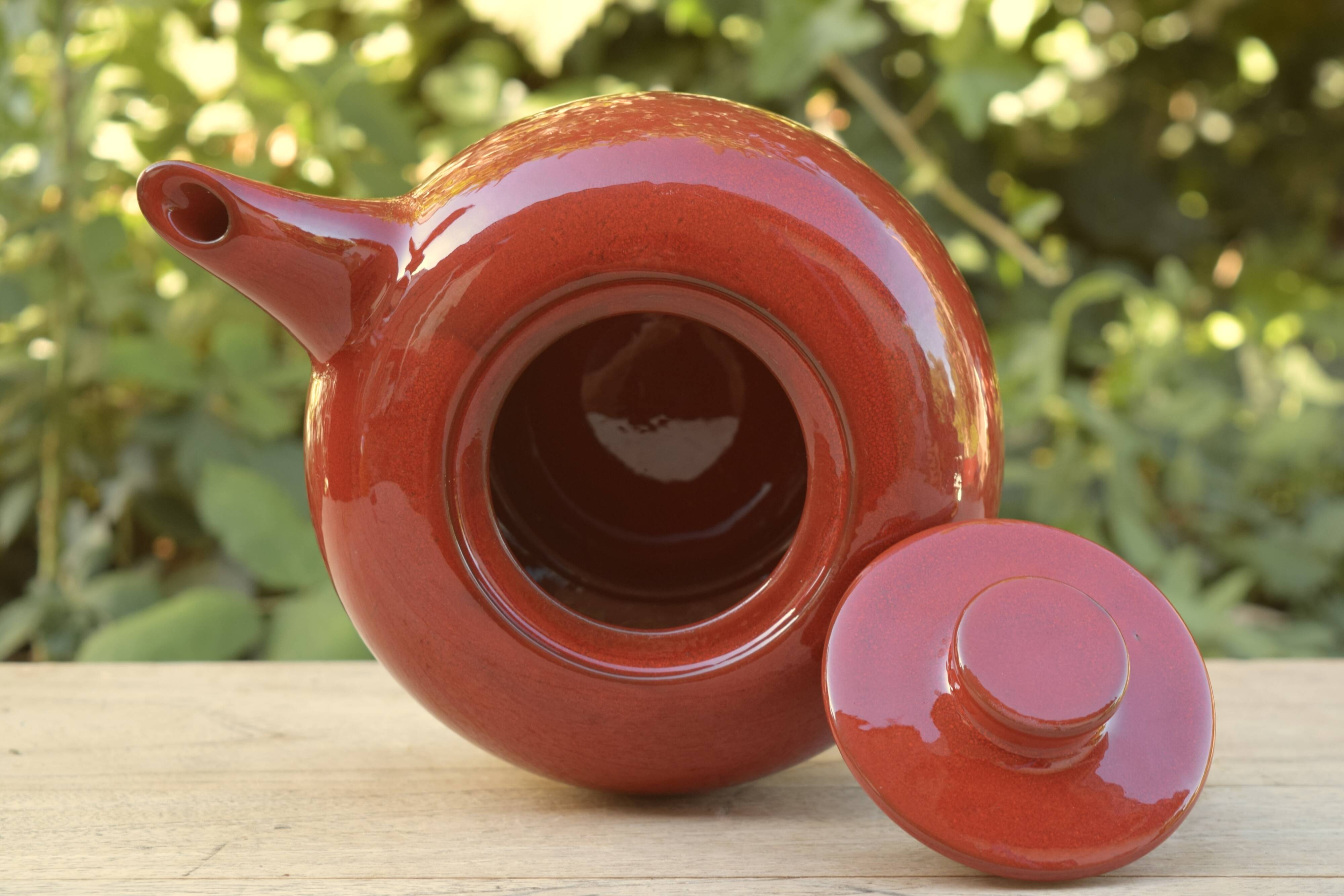 Vintage Melitta Ceracron red teapot - Glazed ceramic - Made in Germany - 1970s