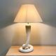 Vintage white ceramic cobra table lamp, 1970s. Attributed to Tommaso Barbi.