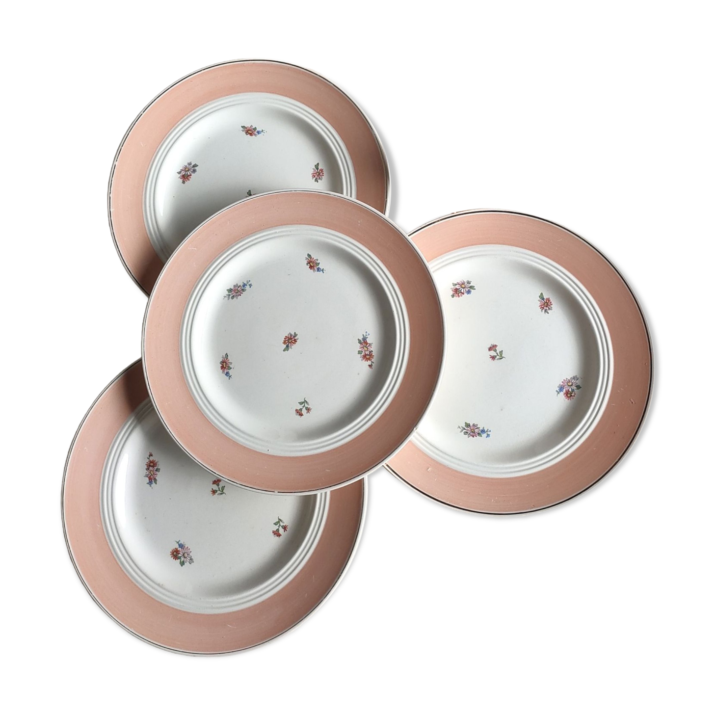 Flat plates pink floral patterns half porcelain ardy