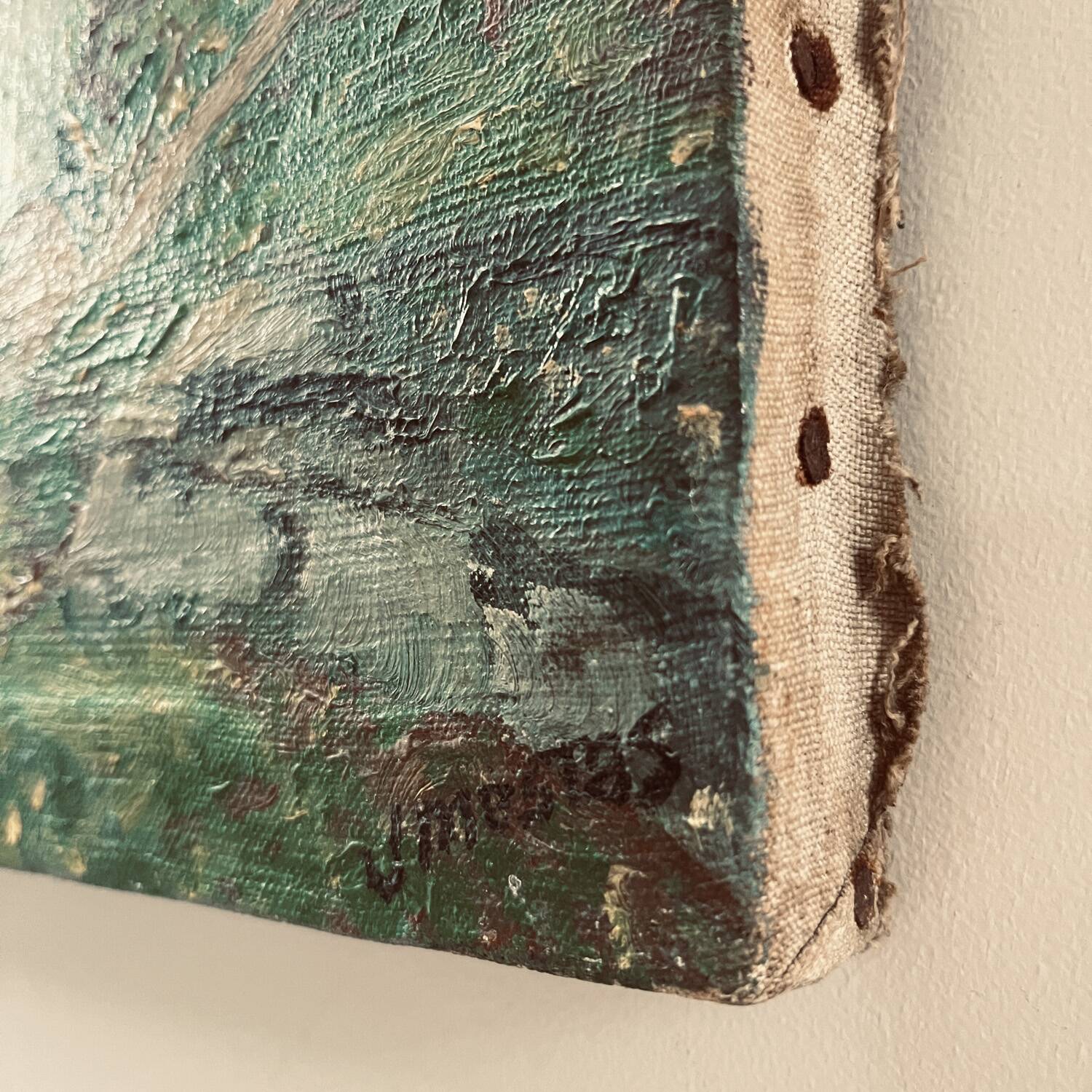 Table from the 1900s "Breton Shore" signed J. Mestas