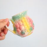 Milk pot patterned fruit peps, 1970
