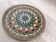 Vintage French decorative plate in brass and mosaic enamel.