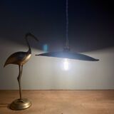 Vintage lampshade pendant light in green enameled sheet metal