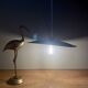 Vintage lampshade pendant light in green enameled sheet metal