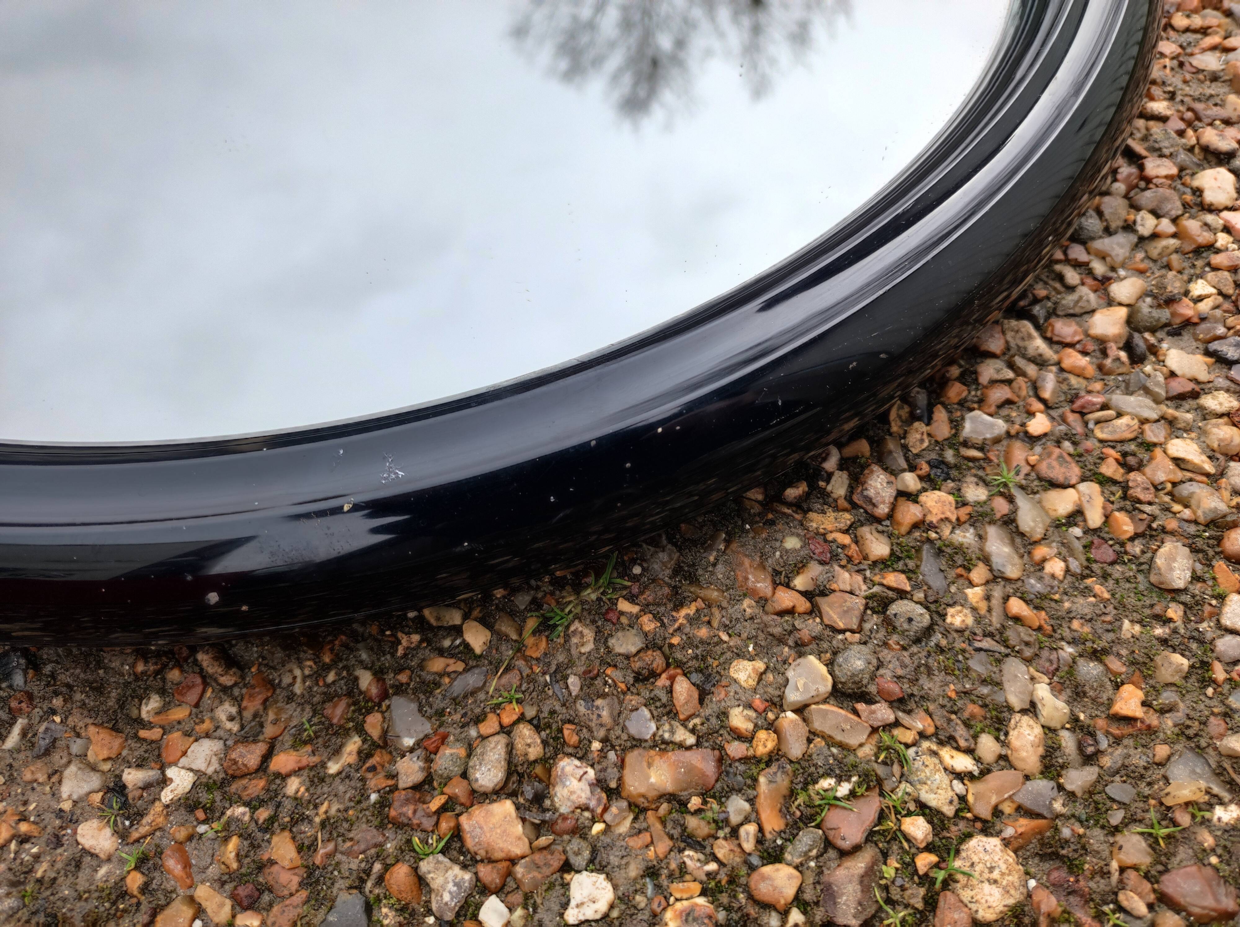 Round mirror black frame Tiger made in Holland vintage design