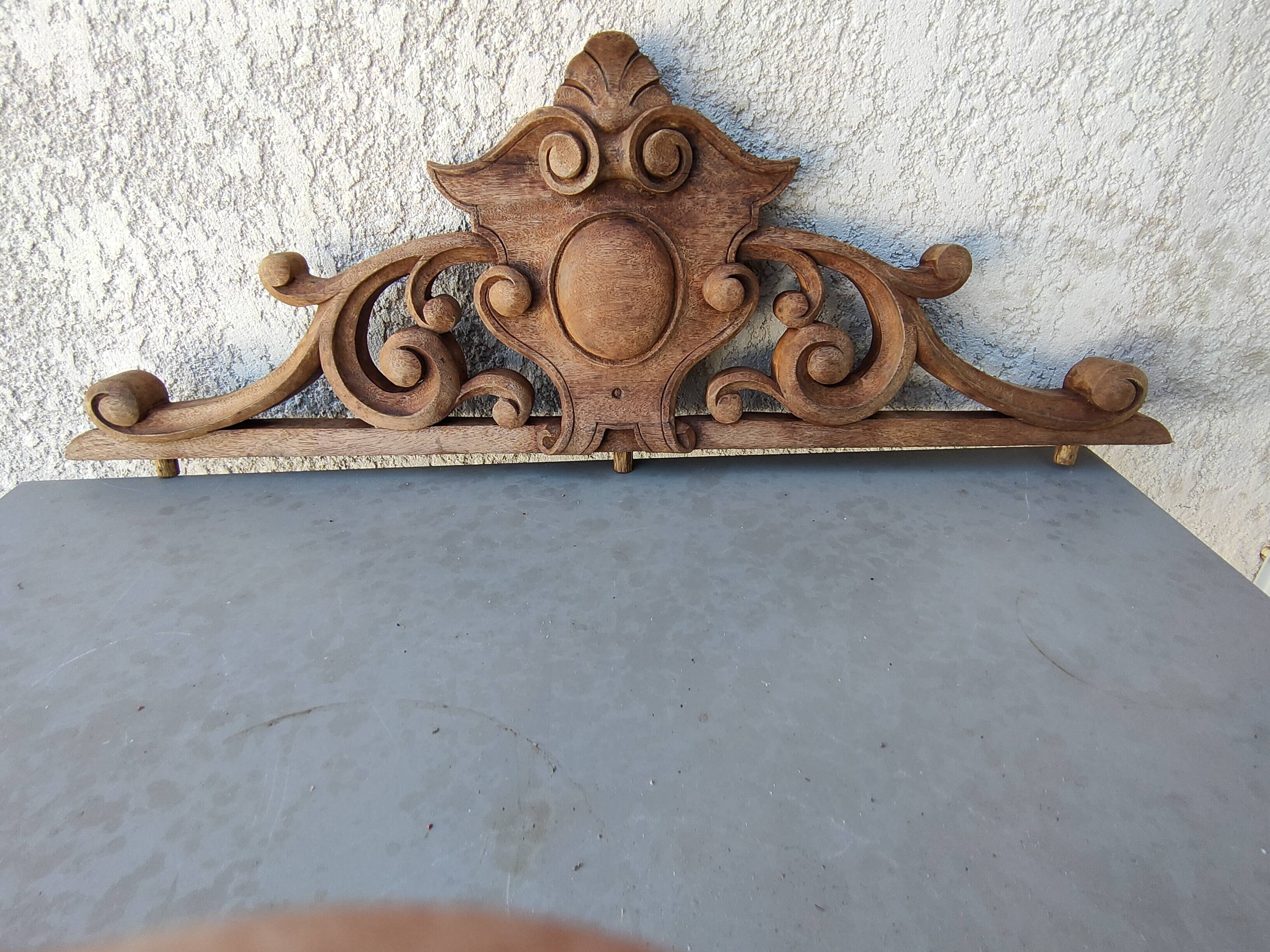 old wooden pediment