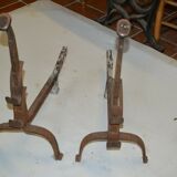 Pair of wrought iron chenets