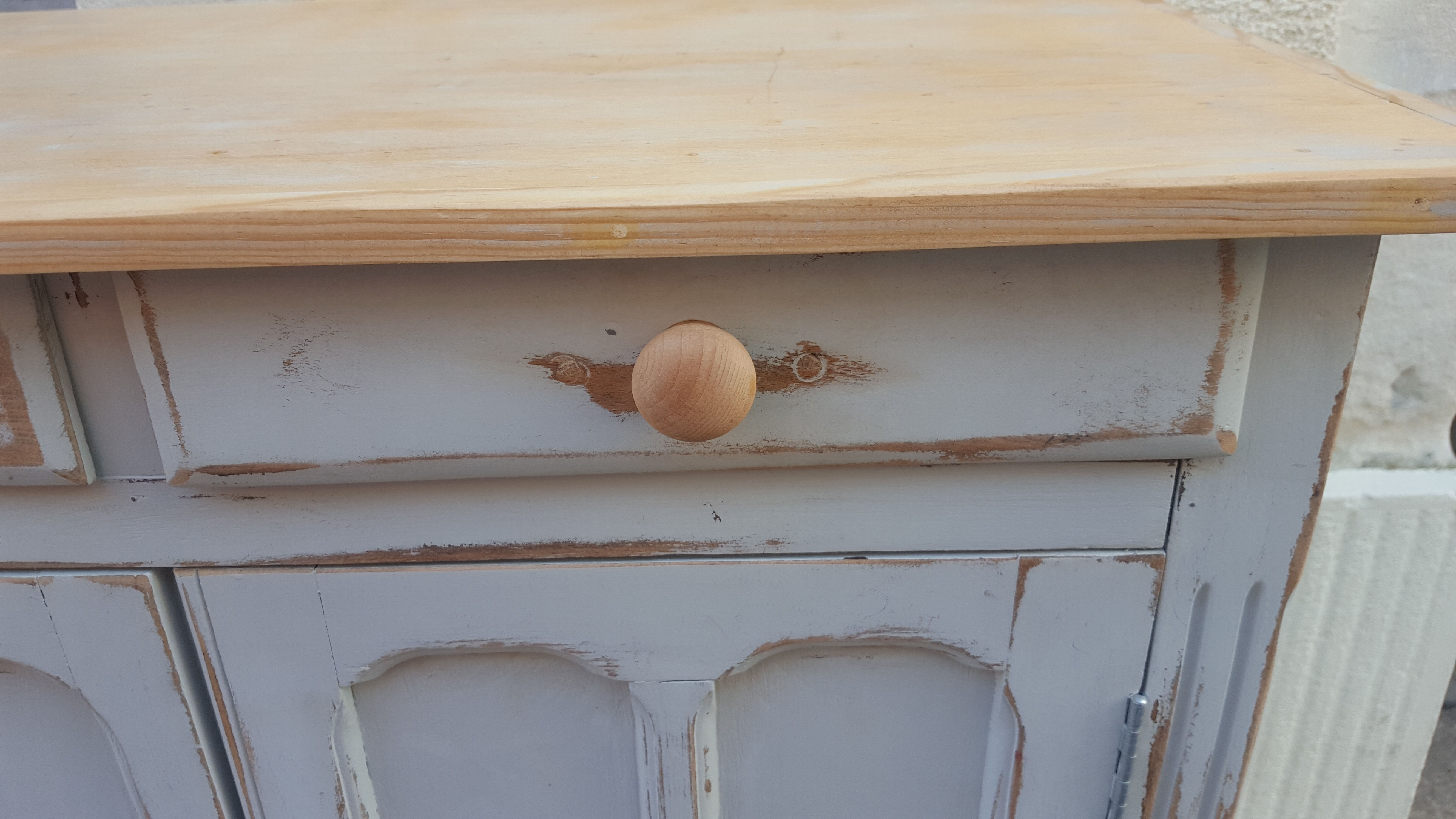 Parisian buffet patina blue grey