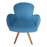 Fauteuil de salon en tissu bleu