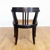 Old chair made of solid wood and caning