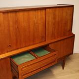 Enfilade haute scandinave édition Samcom en teck, 1960