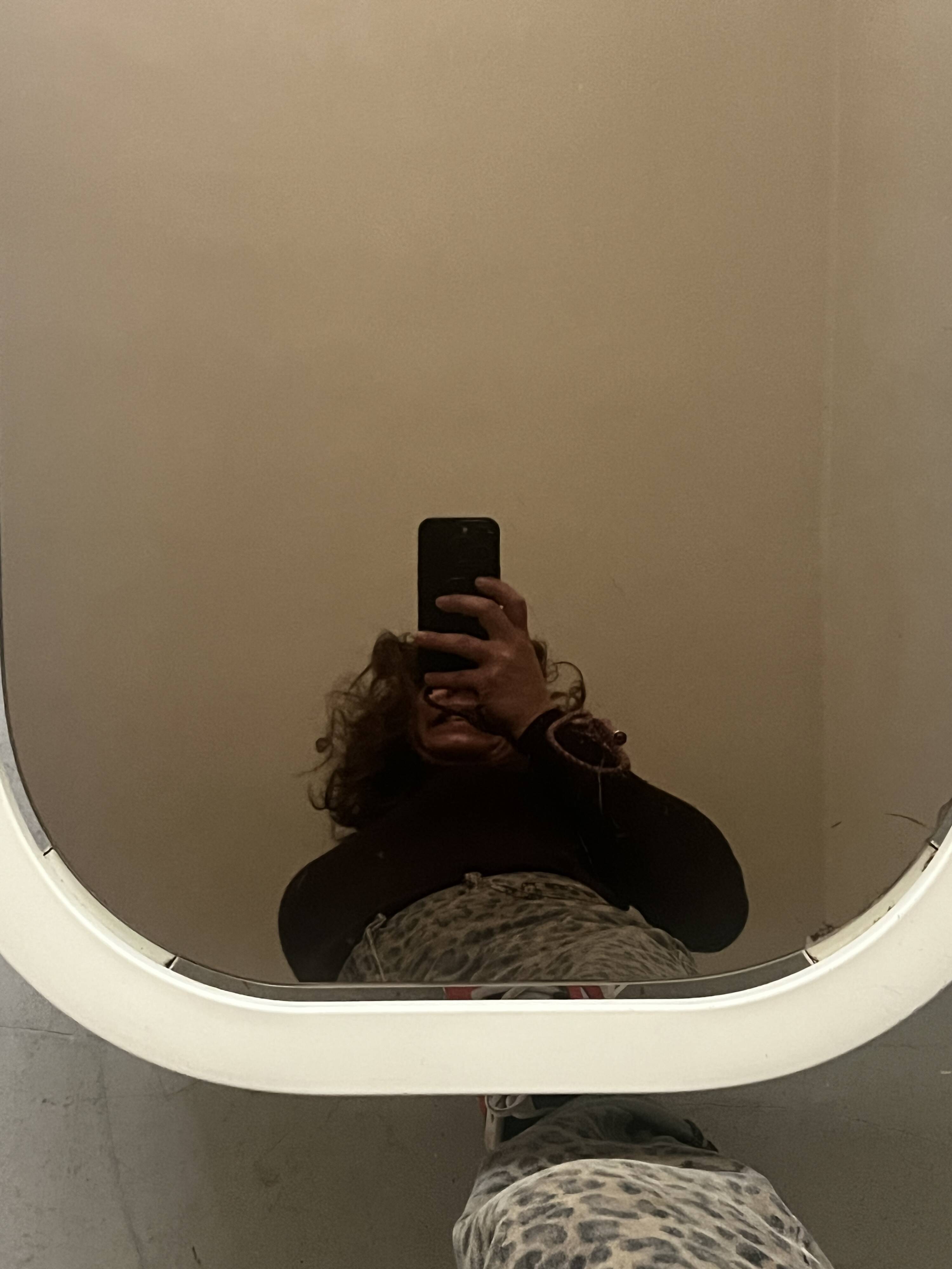 Rectangular coffee table with rounded edges, lacquered metal, brass & smoked mirror, 70s design.