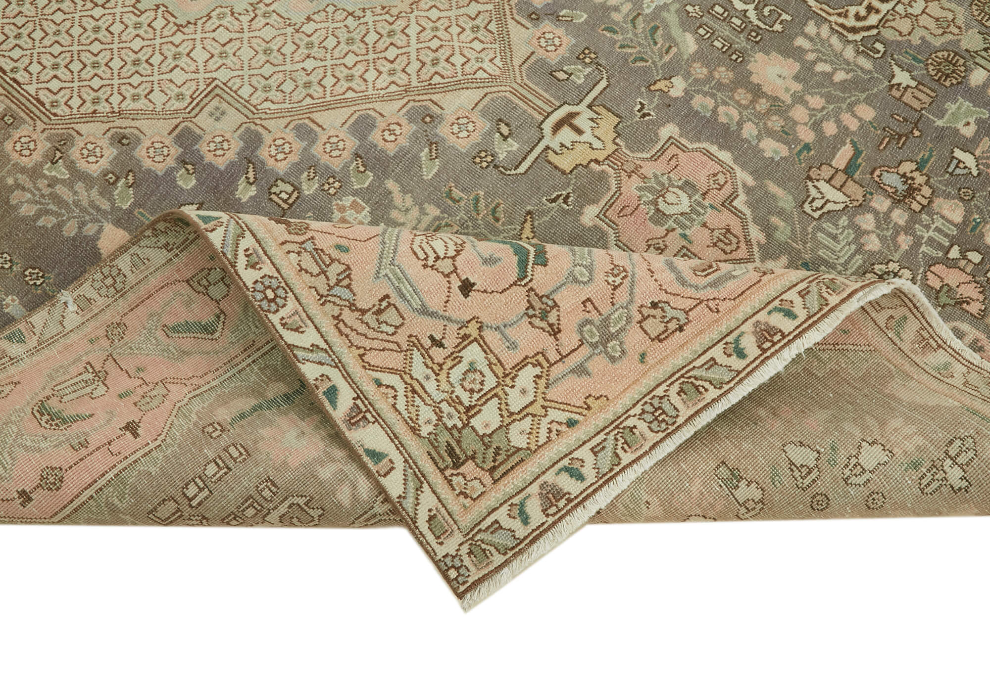 Handmade Vintage Decorative Large Area Beige Rug  236x333cm