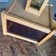 1960s wooden stained glass pendant light