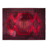 Middle Eastern Rug in Tribal Red Blue Wool, 1950s