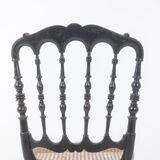 Cane chair in turned and blackened wood. Napoleon III.