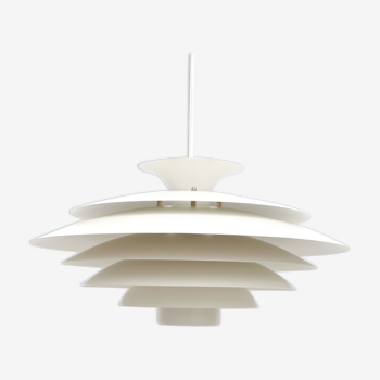 Vintage Form Light white pendant lamp, Denmark 1970s