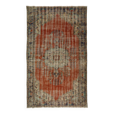 One-of-a-kind turkish handwoven vintage rug - rustic vintage charm 301x 184 cm