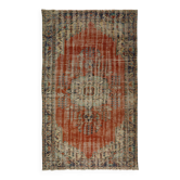 Tapis vintage tissé à la main turc unique en son genre - charme vintage rustique 301x 184 cm