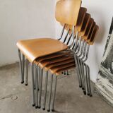 Set of 6 stackable chairs 1970