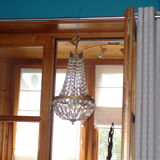 Hot air balloon chandelier with stamps