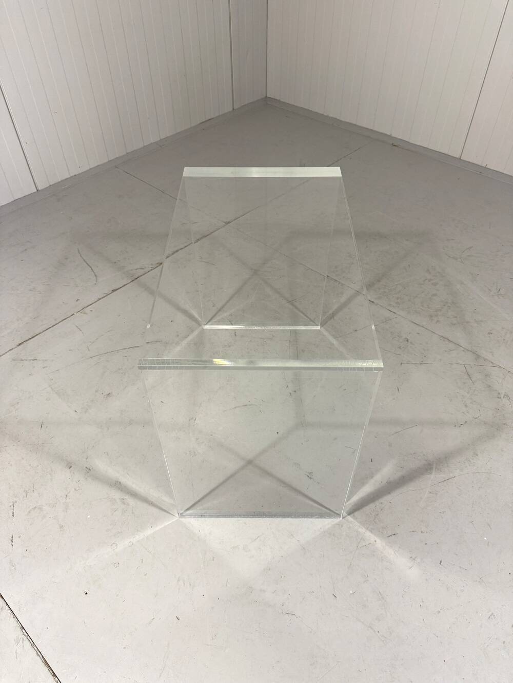 1970s Plexiglas Piano Stool / Side Table