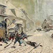 According to Alphonse de Neuville by J. Véray – "The Dawn Attack" (1870)