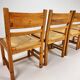 Set of 4 mid century scandinavian pine and papercord dining chairs, 1960s