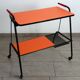 Desserte vintage orange métal perforé