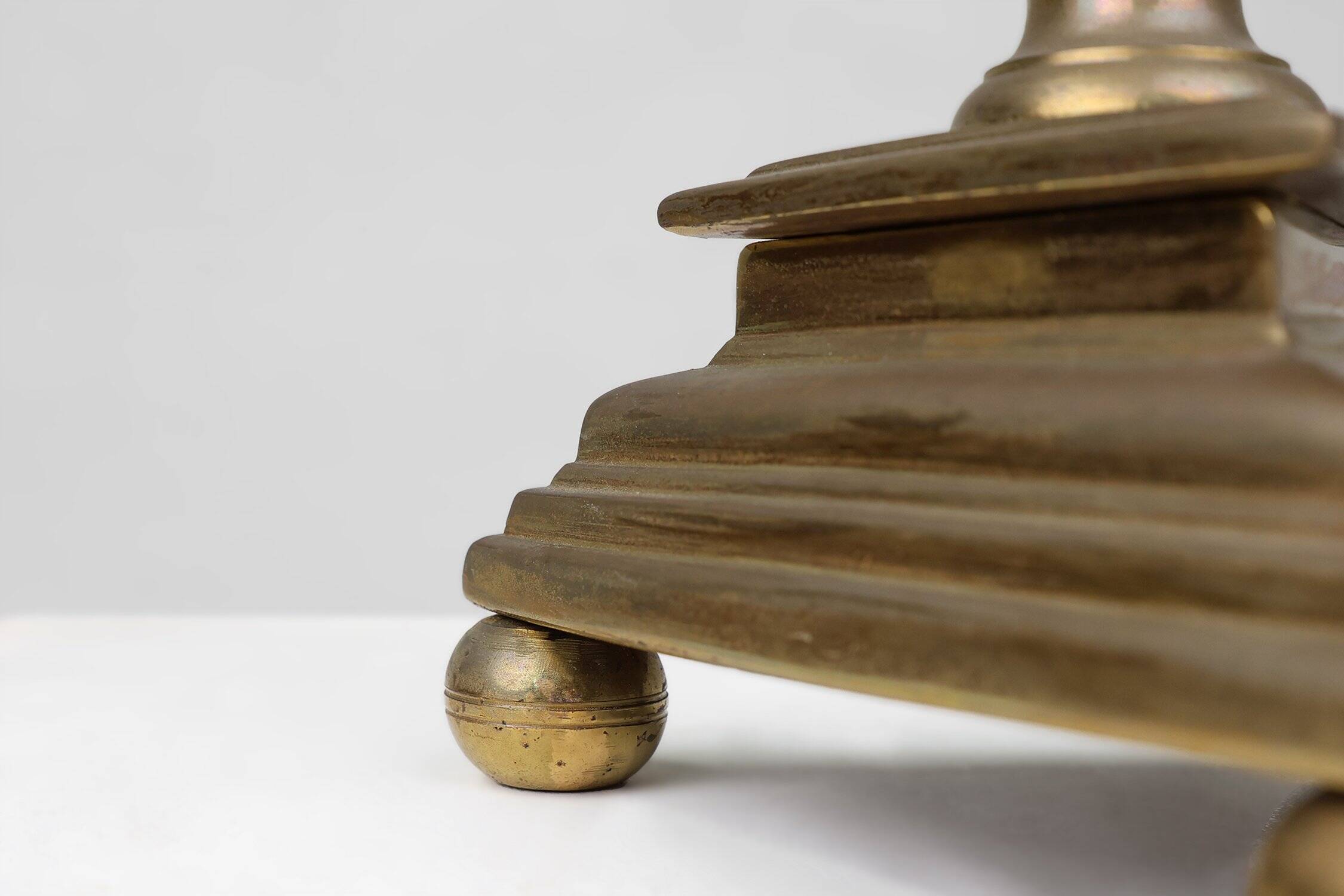 Large French Church Candlestick in Bronze, 1890s
