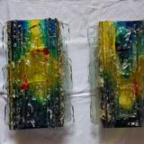 Pair of raak glass appliques, Willem Van Oyen, Chartres model