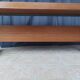 Vintage mahogany desk with chrome metal.