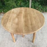 Louis Philippe 20th century extendable round dining table with shutters, renovated 230cm