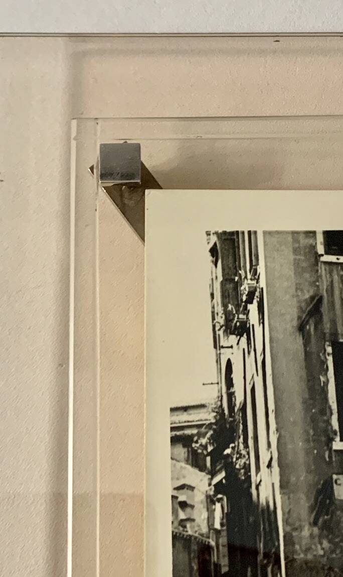 Vintage Glass and Chrome Metal Photo Frame 1960