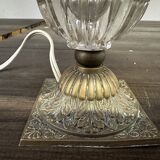 Lampe ancienne Laiton et Verre H 31 cm