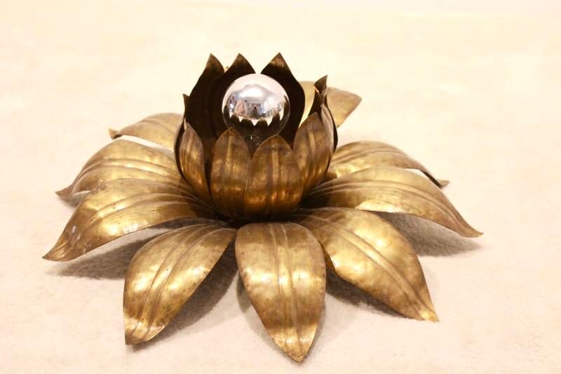 Brass flower ceiling light