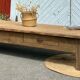 Large XXL farmhouse coffee table in raw solid oak.