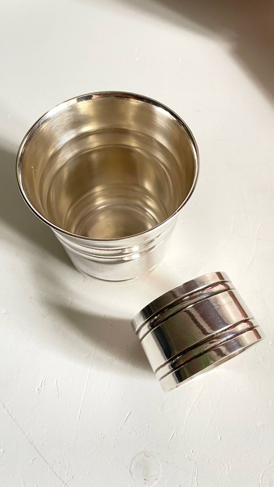 Silver-plated glass and napkin ring by UDNER