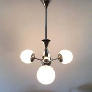 Art Deco Metal and Glass Chandelier