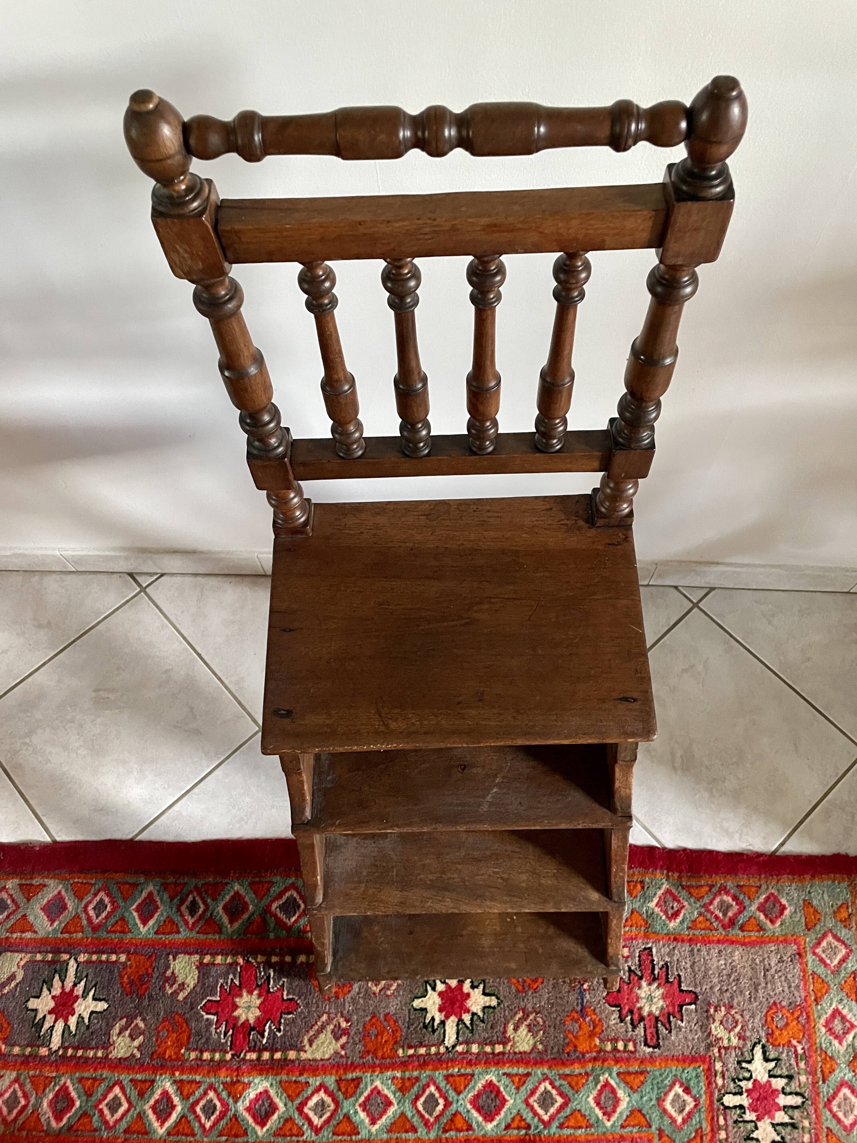 3-step stepladder library chair